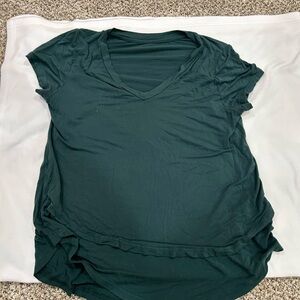 Latched Mama Nursing V-Neck Top - Dark Green